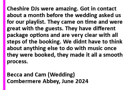 Combermere Abbey Wedding DJ Review